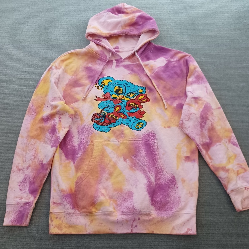 Lil Kool Post Apocalyptic Rave Cuddle Hoodie Mens Large Multicolor Stretch Art
